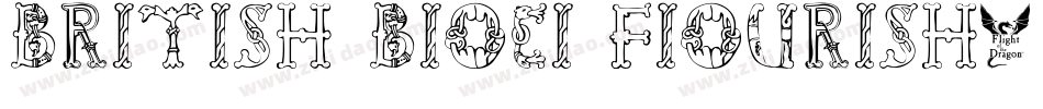 British Block Flourish, 10th c.字体转换